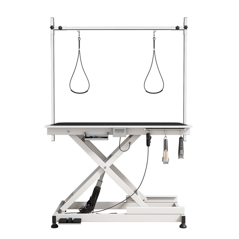 Table de toilettage électrique pour animaux, table de toilettage électrique Super Deluxe, Noir / blanc