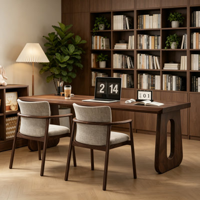 Simple Nut-Brown Solid Wood Walnut Rectangle Desk