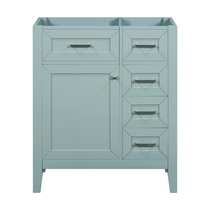 Meuble-lavabo 30 po sans lavabo, Vert, Argent argent