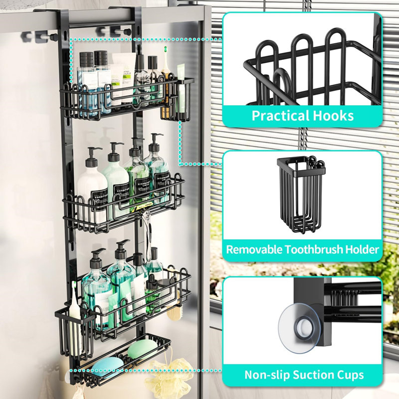 Over-the-Door Stainless Steel Shower Caddy