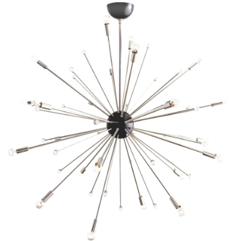 Lustre suspendu Spoutnik Imogène, H 47 po x l 42 po x P 42 po, Bronze