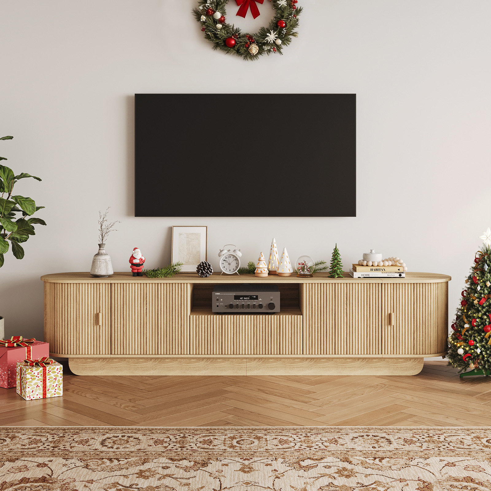 86.6" Curved Tv Stand