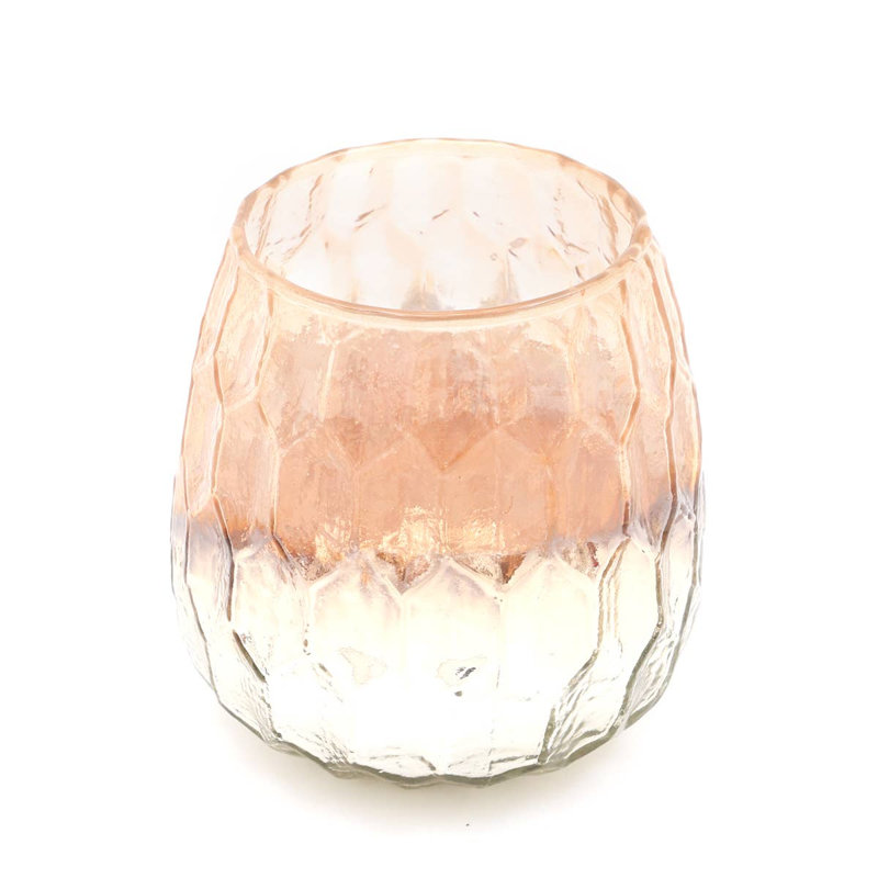Glass Hurricane | Glass Votive | 4" | Home Decor | Candle Holder, 4" H x 4" W x 4" D, Almond