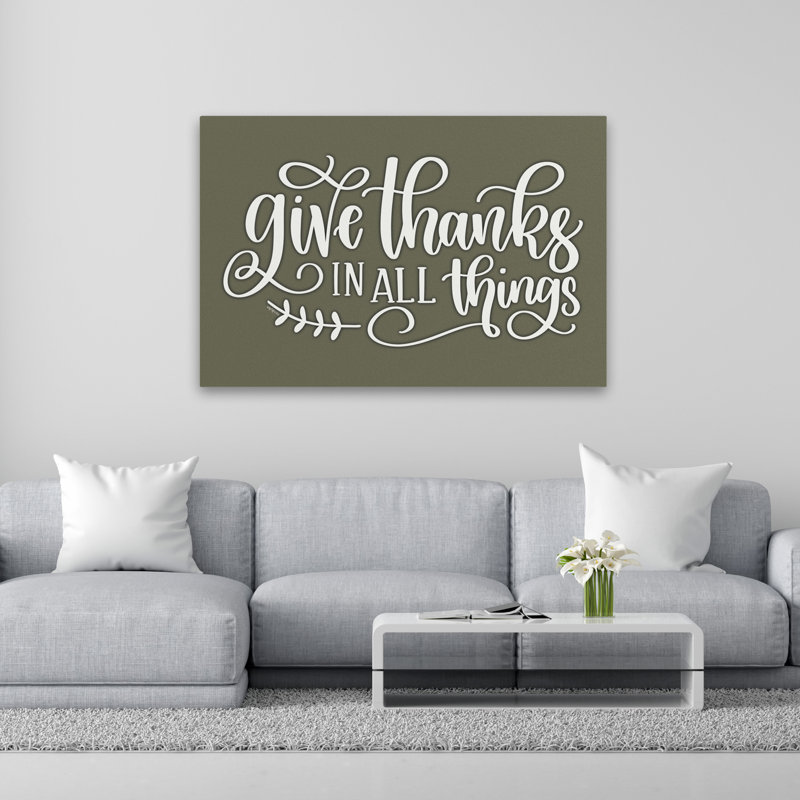 Donner des mercis - campagne moderne, gratitude, gratitude, écriture, typographie, feuillage vert, encouragement, art religieux inspirant