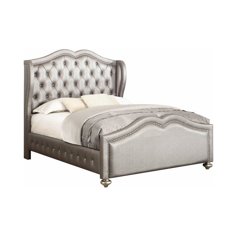Ensemble de chambre à coucher rembourrée 2 pièces avec commode Mirai, Double
