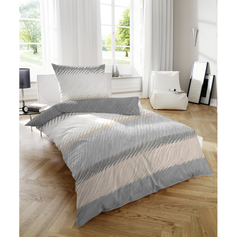 Revakshi Cotton Striped Duvet Cover Set with Pillow Shams Included, 155 x 220cm Duvet Cover + 1 Standard Pillowcase