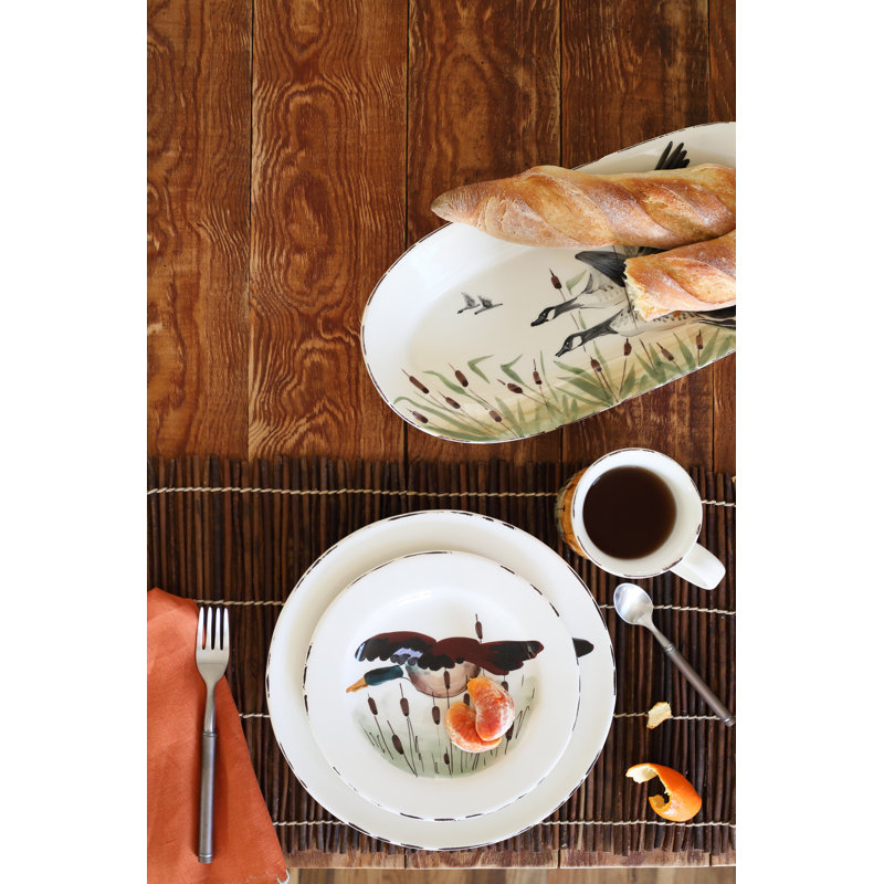 Wildlife Handmade Earthenware Salad/Dessert Plate