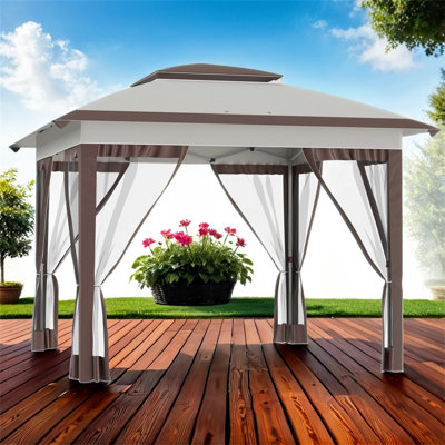 Pavillon de jardin permanent en métal L 12 pi. D Pavillon de jardin en acier