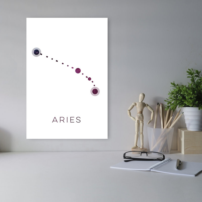0011 Zodiac Abstract Contemporary Wall Art Print 1 Piece Wrapped Canvas Wall Art, 45.72cm H x 30.48cm W