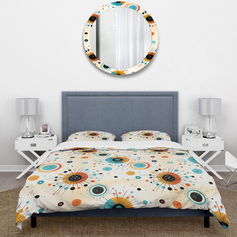 Ensemble de housse de couette Tribal Fusion Polka Dots, Housse de couette pour très grand lit et 2 très