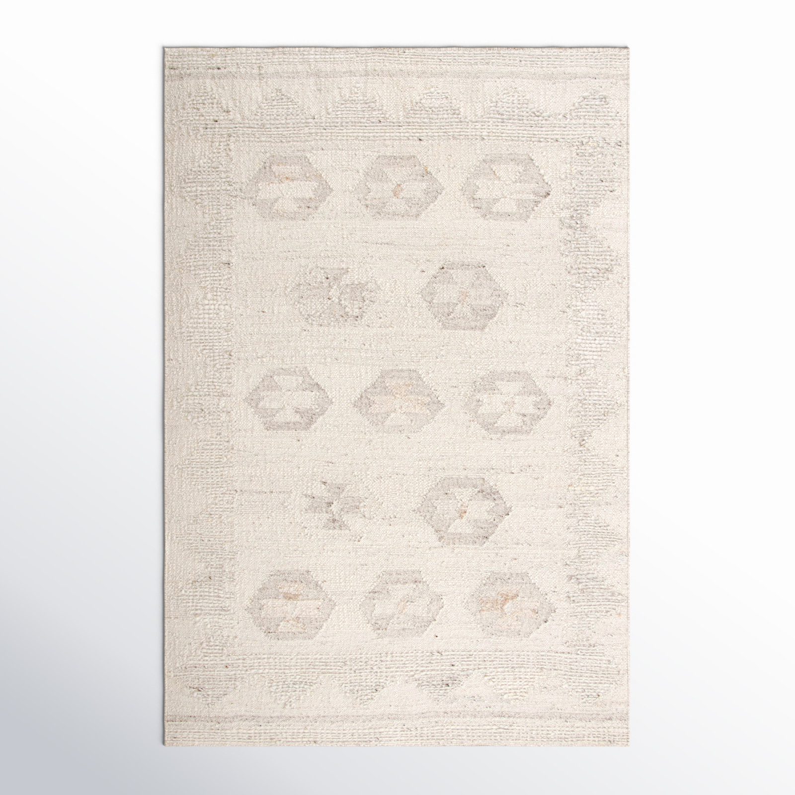 Hand-Woven Geometric Rug, Rectangle 5' x 7'6"