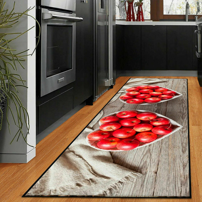 Eghard Fruit Kitchen Mat, Rectangle 50 x 150cm, Beige