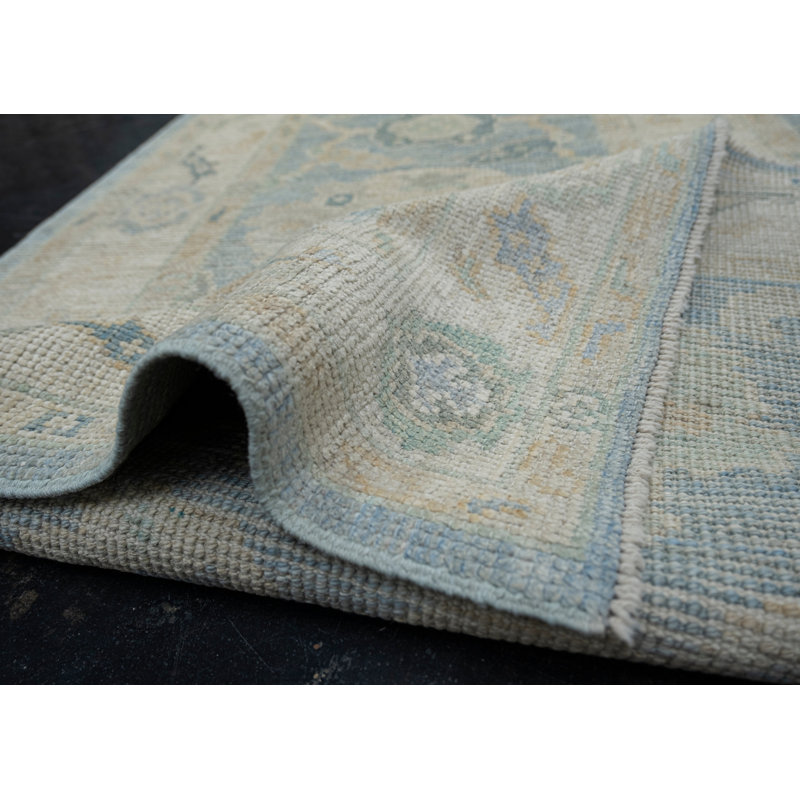 Barram Hand Knotted Wool Area Rug in Gray
