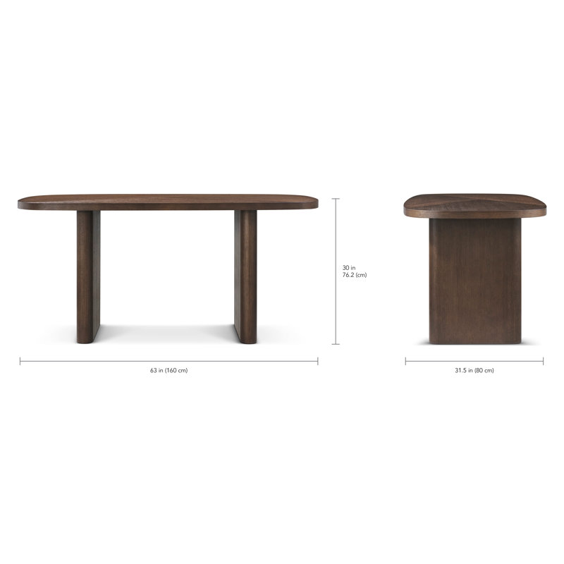 Paris Dining Table, 30" H x 62.99" L x 31.5" W, Brown