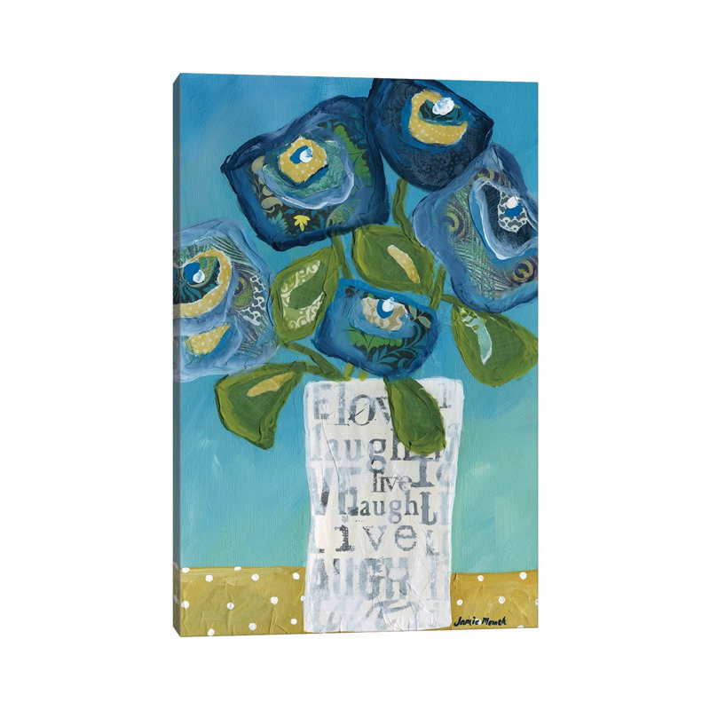 Live Laugh Love In A Vase by Jamie Morath - Print on Canvas, Wrapped Canvas, 20.32 cm H x 30.48 cm W