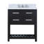 Ensemble de meuble-lavabo de comptoir en marbre blanc Carrara de 30 po avec robinet et miroir Parmer-952682698-1044114106
