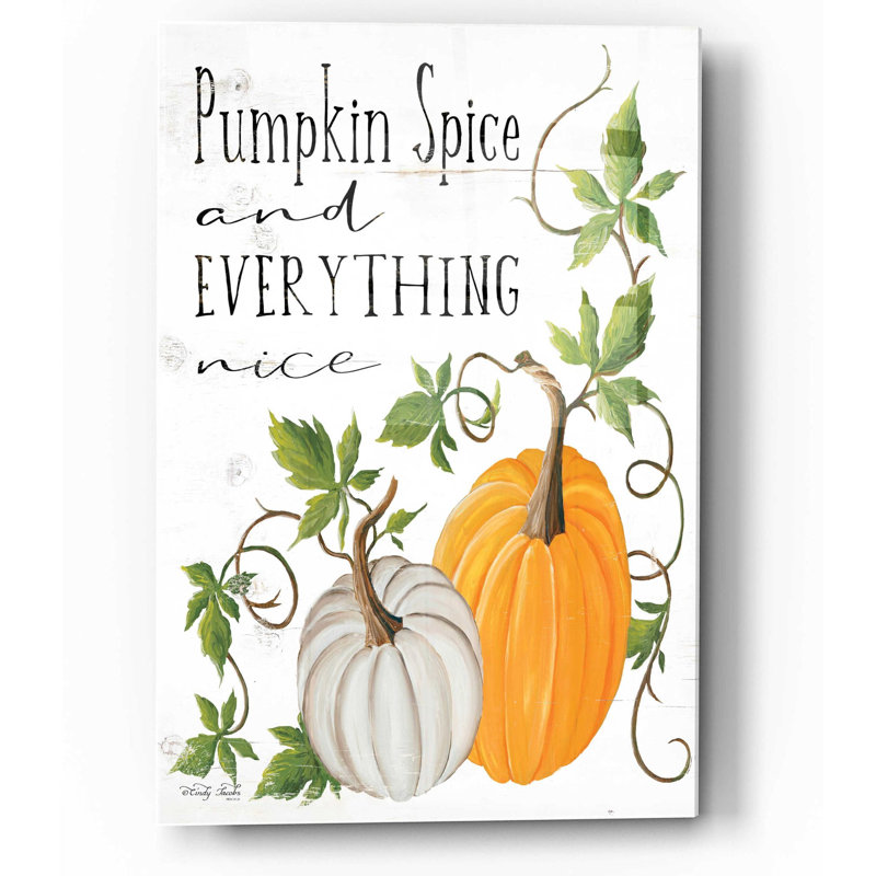 «Pumpkin Spice and Everything Nice» par Cindy Jacobs, art mural en verre acrylique, H 16 po x l 12 po x P 0,13 po
