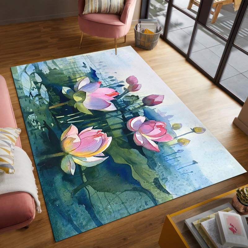 Soft Non-Woven Abstract Geometric Patterned Rug for Elegant Indoor Home Decoration in Vibrant Colors, Rectangle 2'3" x 3'3"