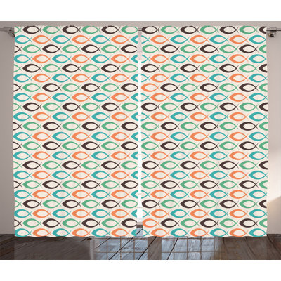 Retro Style Fish Pattern Underwater Semi Sheer Curtains