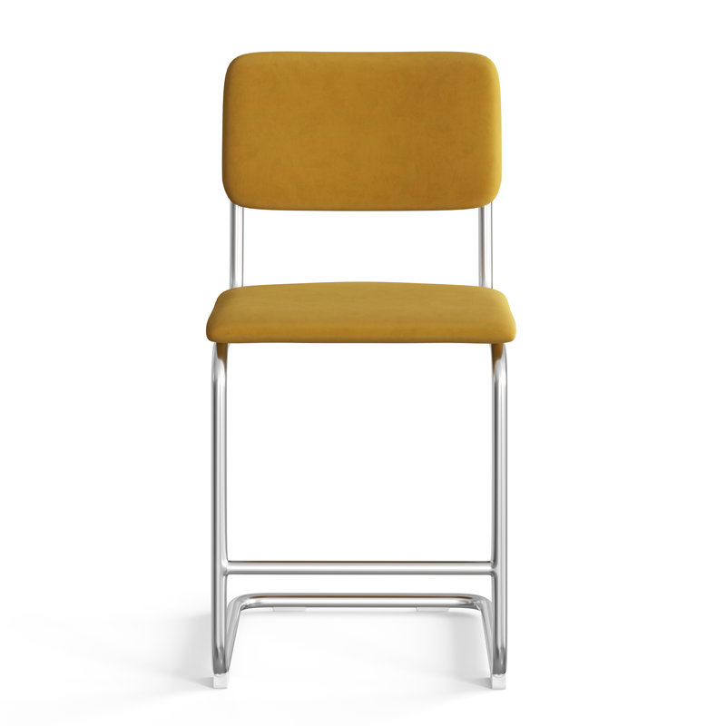 Walsh Velvet Counter & Bar Stool, Gold, Counter Stool (24” Seat Height)