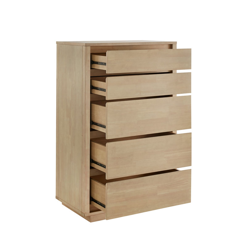 Commode 5 tiroirs Ismail, Naturel
