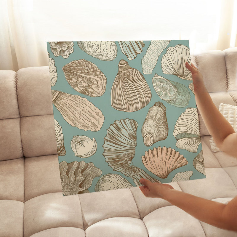 «Beach and Coastal Seashells I», reproduction d'art sans cadre, H 24 po x l 24 po