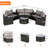 Half-Moon 11 Patio Furniture Assembly - Round With Tempered Glass Coffee Table , Washable Cushion Substances, Attribute Array Sectional Machine Contents, Character-40090433