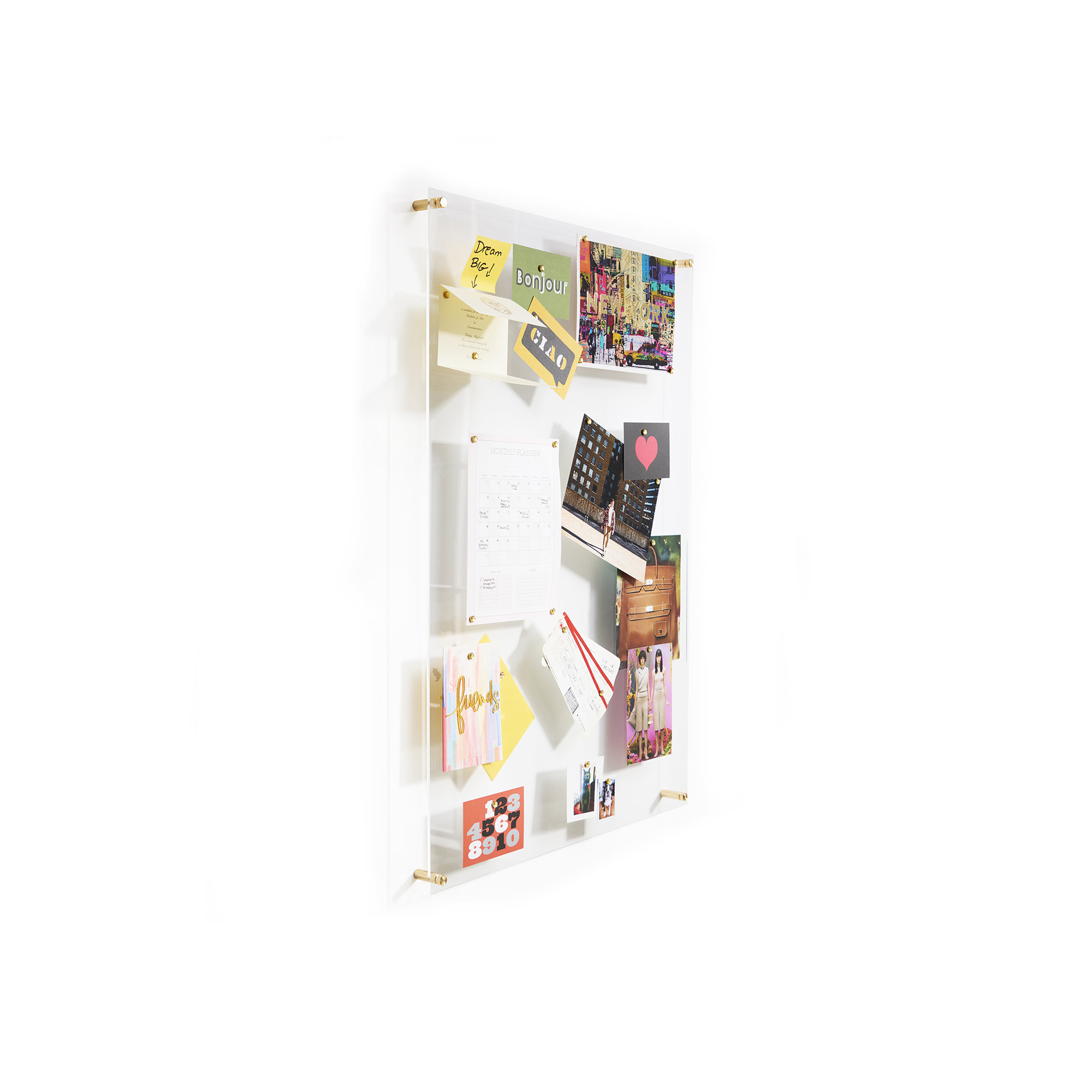 Easy Change Memo Board + Magnets, 21" x 27", Gold