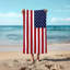 Serviette de plage Jesup | 100% coton étoiles et rayures patriotiques 30 po x 60 po