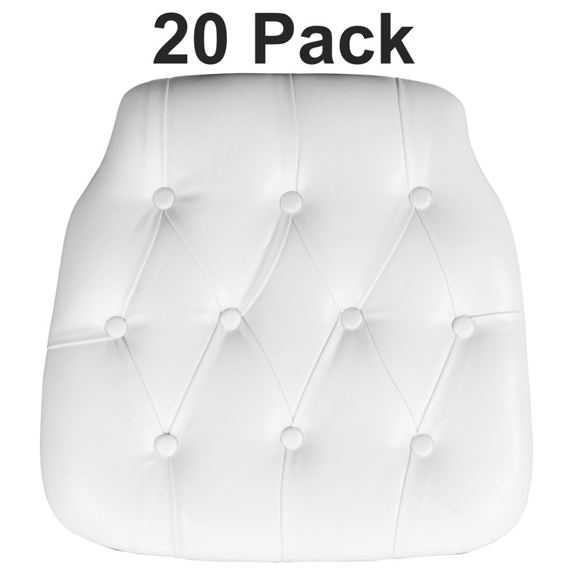Coussin de chaise Chiavari en vinyle capitonné dur, blanc