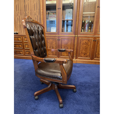 Fauteuil de direction en cuir couronné Ageet