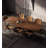 Minimalist solid wood dining table in walnut color-110904242