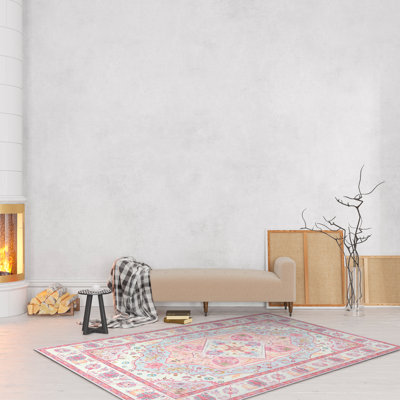 Wymond  Large Tranditional Rugs Living Room Rug Washable Bedroom Rug Non-Slip Colourful Vintage Accent Floor Carpet For Home Decor