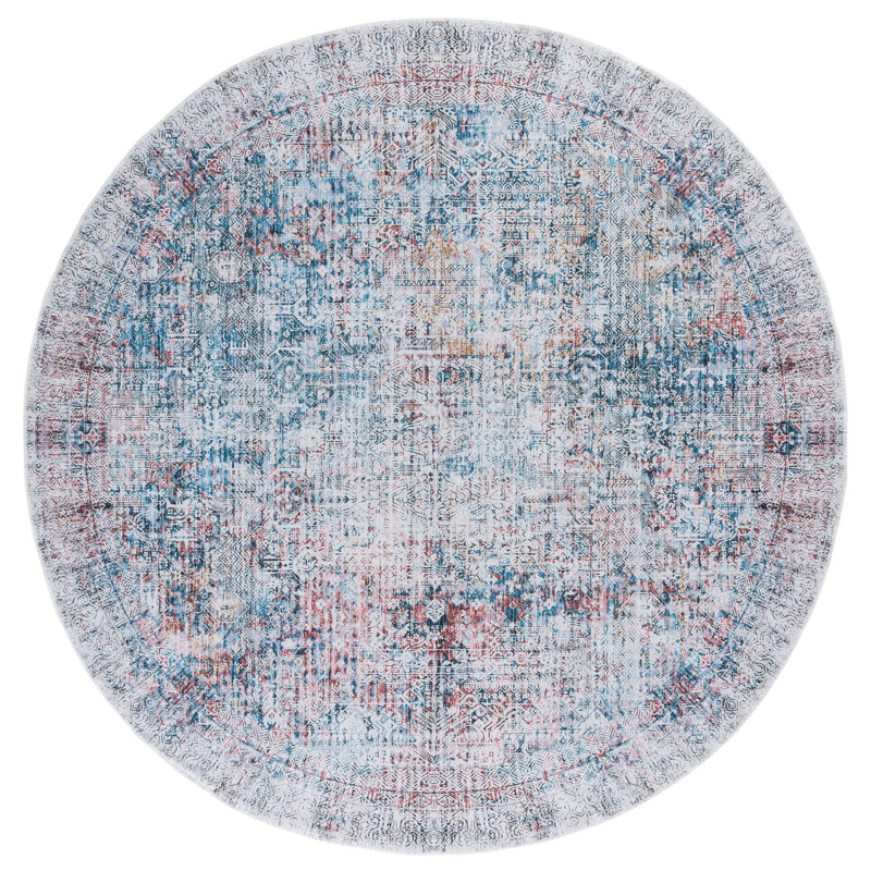 Jeralee Performance Machine Washable Oriental Rug, Round 6'