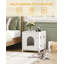Cat Litter Box Enclosure, 52 cm L Hidden Litter Box Furniture, Wooden Indoor Pet House with Front Arched Door, Side End Table, Nightstand for Living Room, Bedroom, White 