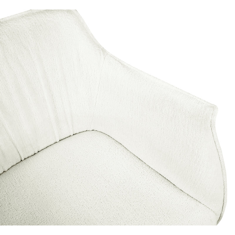 Fauteuil d'appoint en tissu blanc Boucle