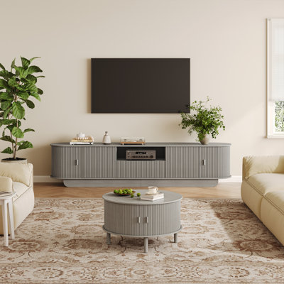 Fluted Tv Stand And Coffee Table Set