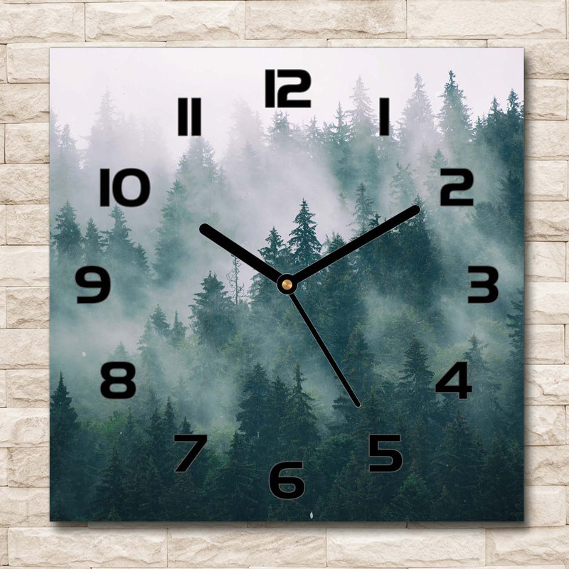 Imkemina Glass Wall Clock, Black/Green