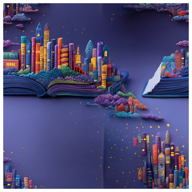 Jeté polaire Bookscape, 60in W x 80in H