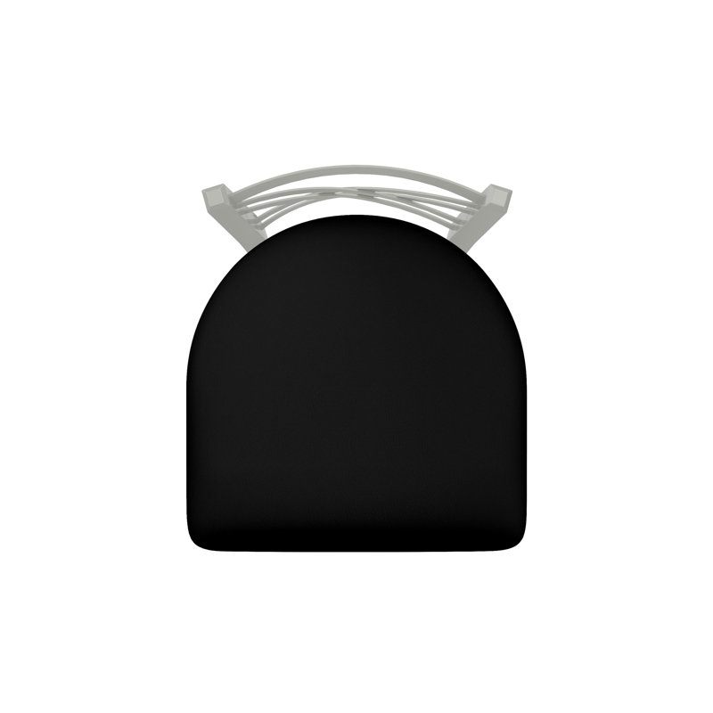 Catalina 18'' H Upholstered Metal Side Chair, Anodized Nickel, Vinyl-Black Vinyl