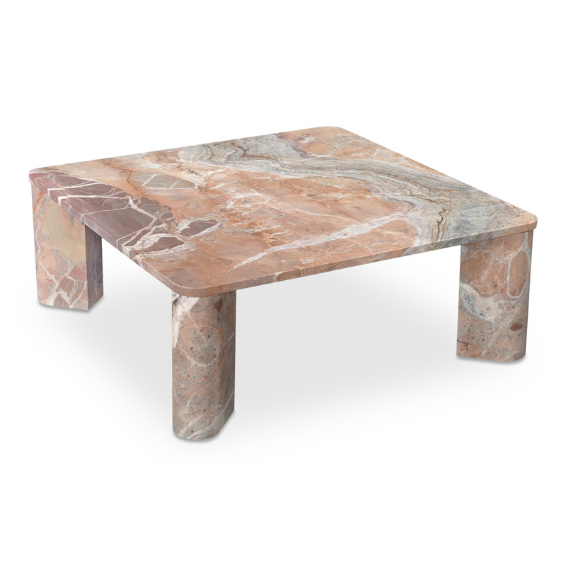 Adile Marble Coffee Table, Orange