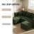 Modern Compact Modular Sofa: 3-Seat Space-Saver Grey Corduroy Sectional, Cloud Comfort (Packaged Flat)-2090208952