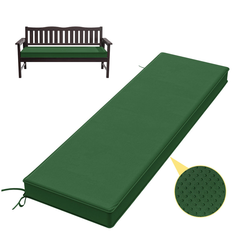 Coussin de banc antidérapant de 3 po d'épaisseur pour une utilisation intérieure et extérieure, l 60 po x P 18 po, Vert forêt