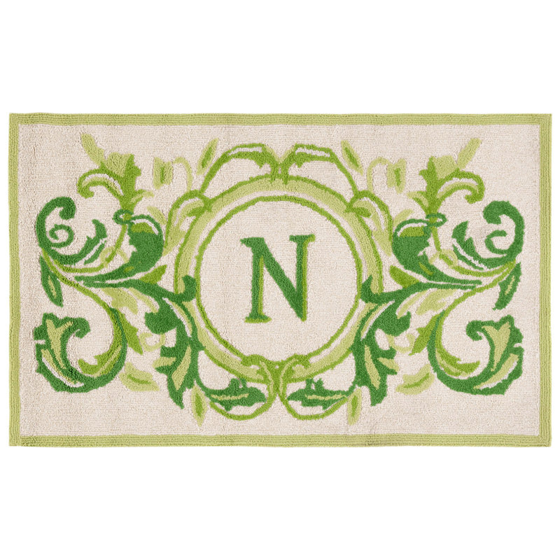 Paillasson Beldegg, L 30 po x L 48 po, N, Beige et vert