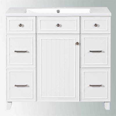 Sravya 18.00'' Free Standing Single Bathroom Vanity with Resin Top