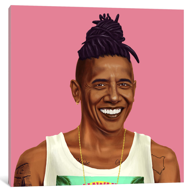 " Obama " by Amit Shimoni, 37" H x 37" W x 1.5" D, Canvas