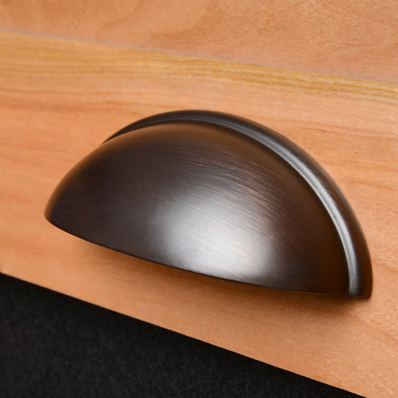 Oil Rubbed Bronze Modern Cup Drawer Pulls with Mounting Hardware, 10-Pack