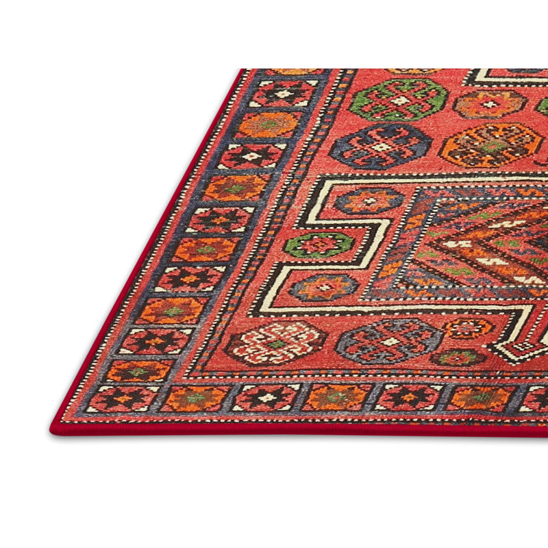 Tapis mauve/orange/vert traditionnel Lazzaro, Rectangle 5 pi x 8 pi