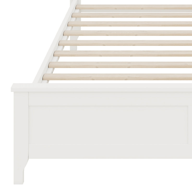 Solid Wood Platform Bed, Queen, White