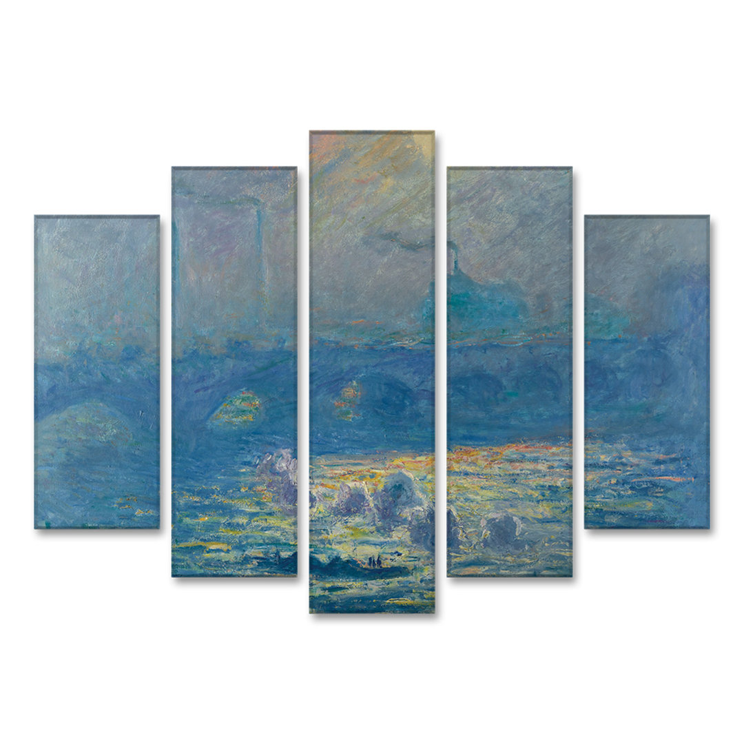 5-tlg. Kunstdruck-Set The Waterloo Bridge von Claude Monet